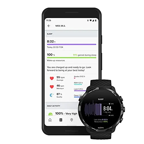SUUNTO 7 Black Lime, GPS Versatile Sports Watch with Google Wear OS, 24x7 Activity and Sleep Tracking