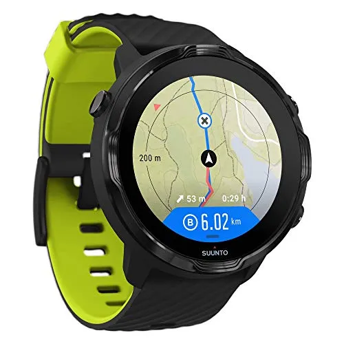 SUUNTO 7 Black Lime, GPS Versatile Sports Watch with Google Wear OS, 24x7 Activity and Sleep Tracking