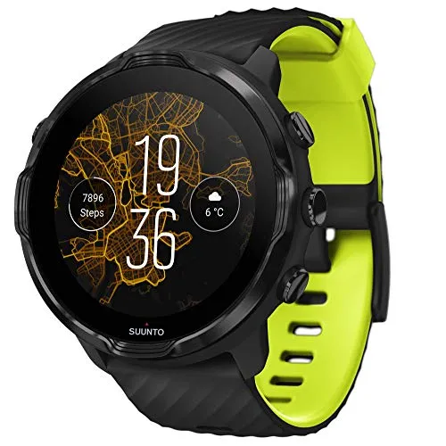 SUUNTO 7 Black Lime, GPS Versatile Sports Watch with Google Wear OS, 24x7 Activity and Sleep Tracking