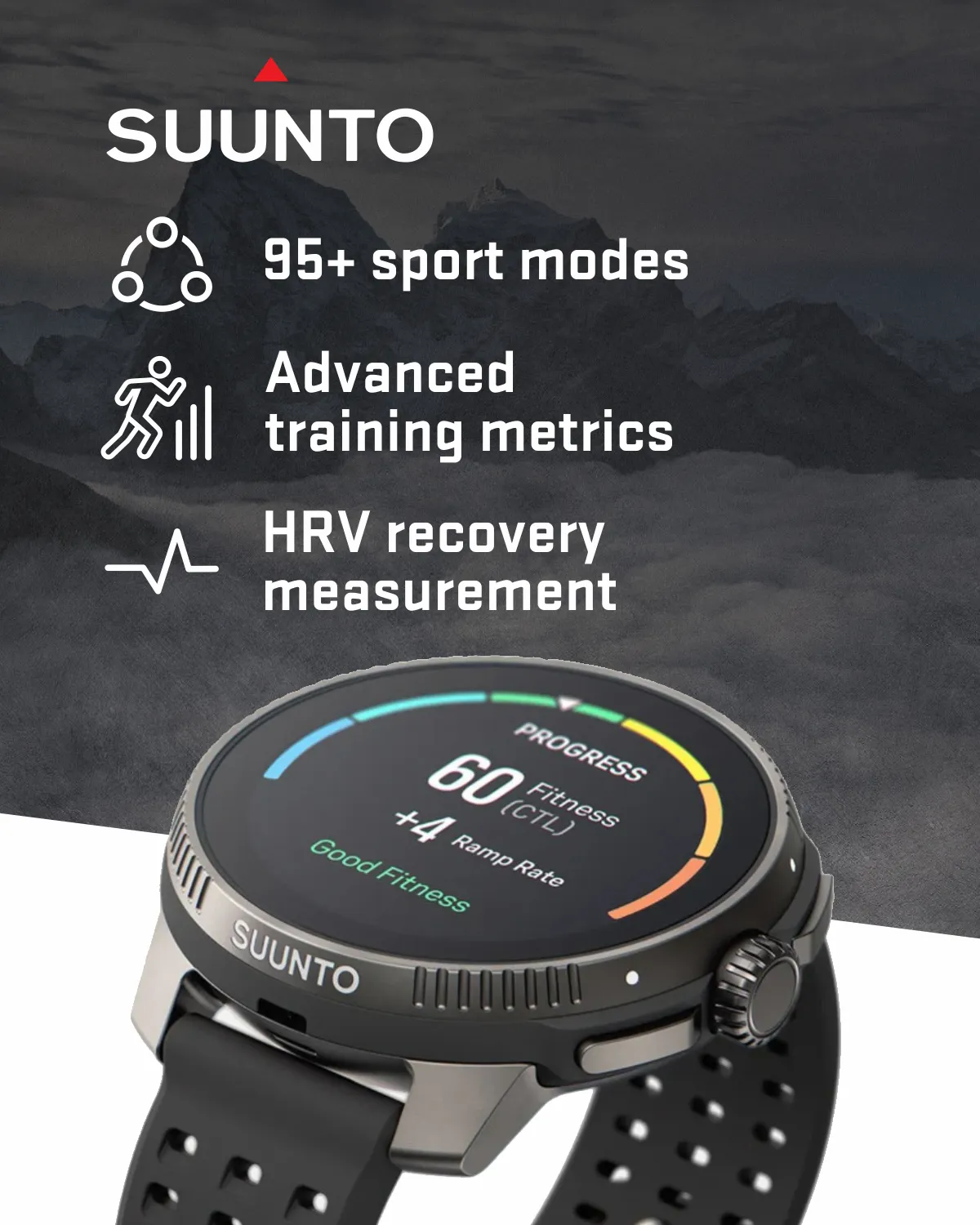 SUUNTO Race Sports Smartwatch, GPS Tracker w/Clearer AMOLED Touchscreen, Dual-Band GNSS & Global Offline Map, 26-Day Standby with Wearable4U Power Bank SQ Bundle