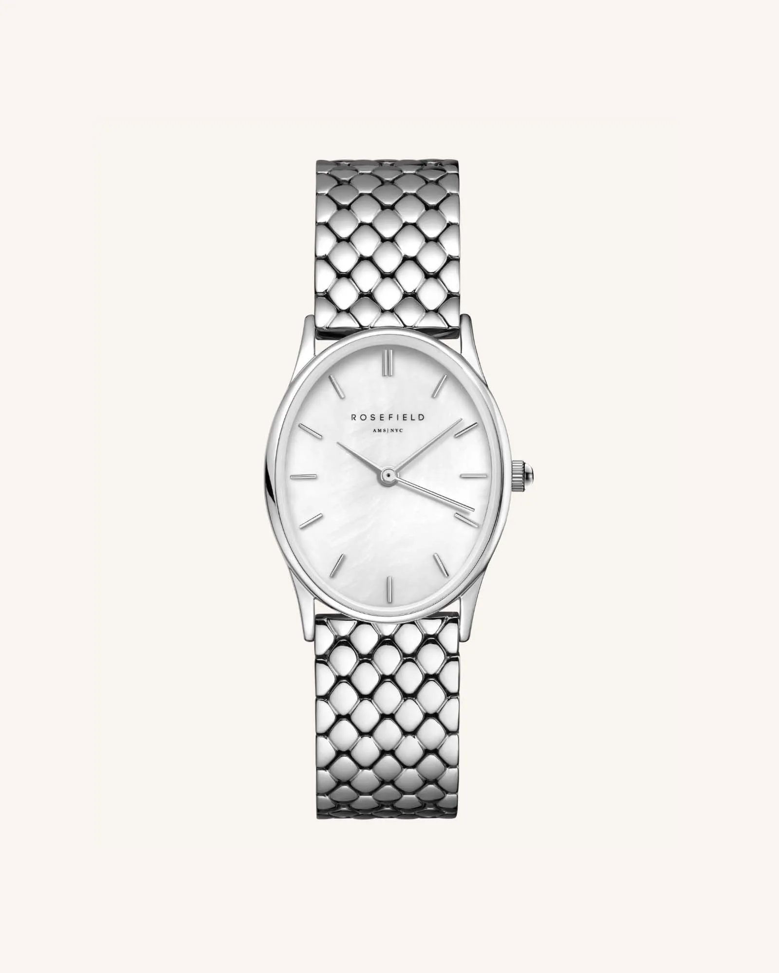 The Oval Silver Steel Strap