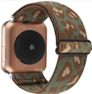 Thomas and Lee Company - Green Brown Cheetah Nylon Apple Watch Band