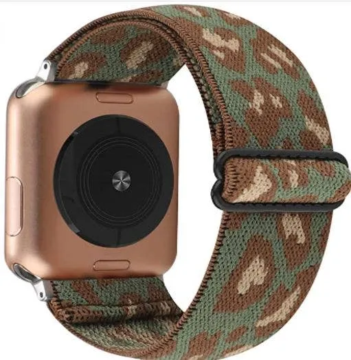 Thomas and Lee Company - Green Brown Cheetah Nylon Apple Watch Band