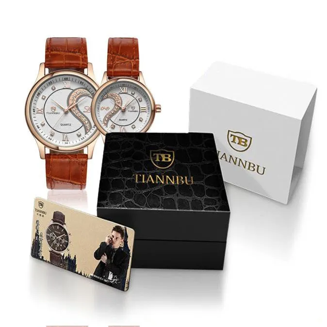TIANNBU Couples Watch Pair with Leather Band