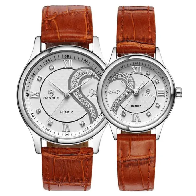 TIANNBU Couples Watch Pair with Leather Band