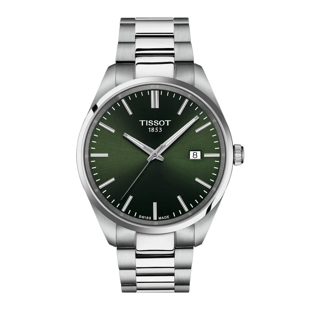 Tissot PR 100 Mens Stainless Steel Green Dial Watch