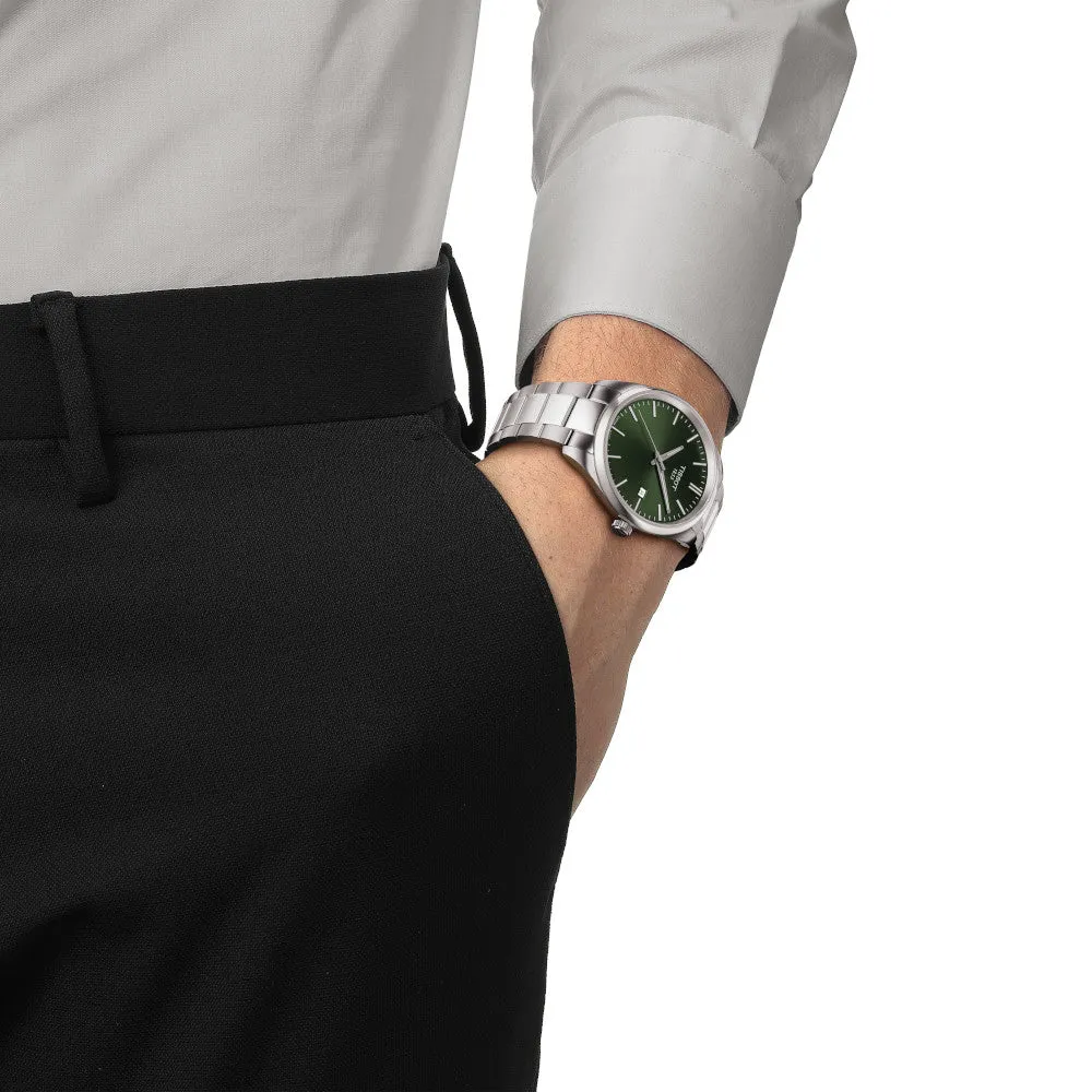 Tissot PR 100 Mens Stainless Steel Green Dial Watch