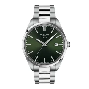 Tissot PR 100 Mens Stainless Steel Green Dial Watch
