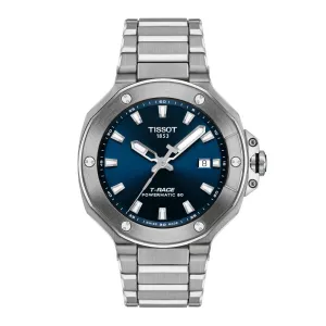 Tissot T-Race Powermatic 80 Mens Stainless Steel Blue Dial Watch