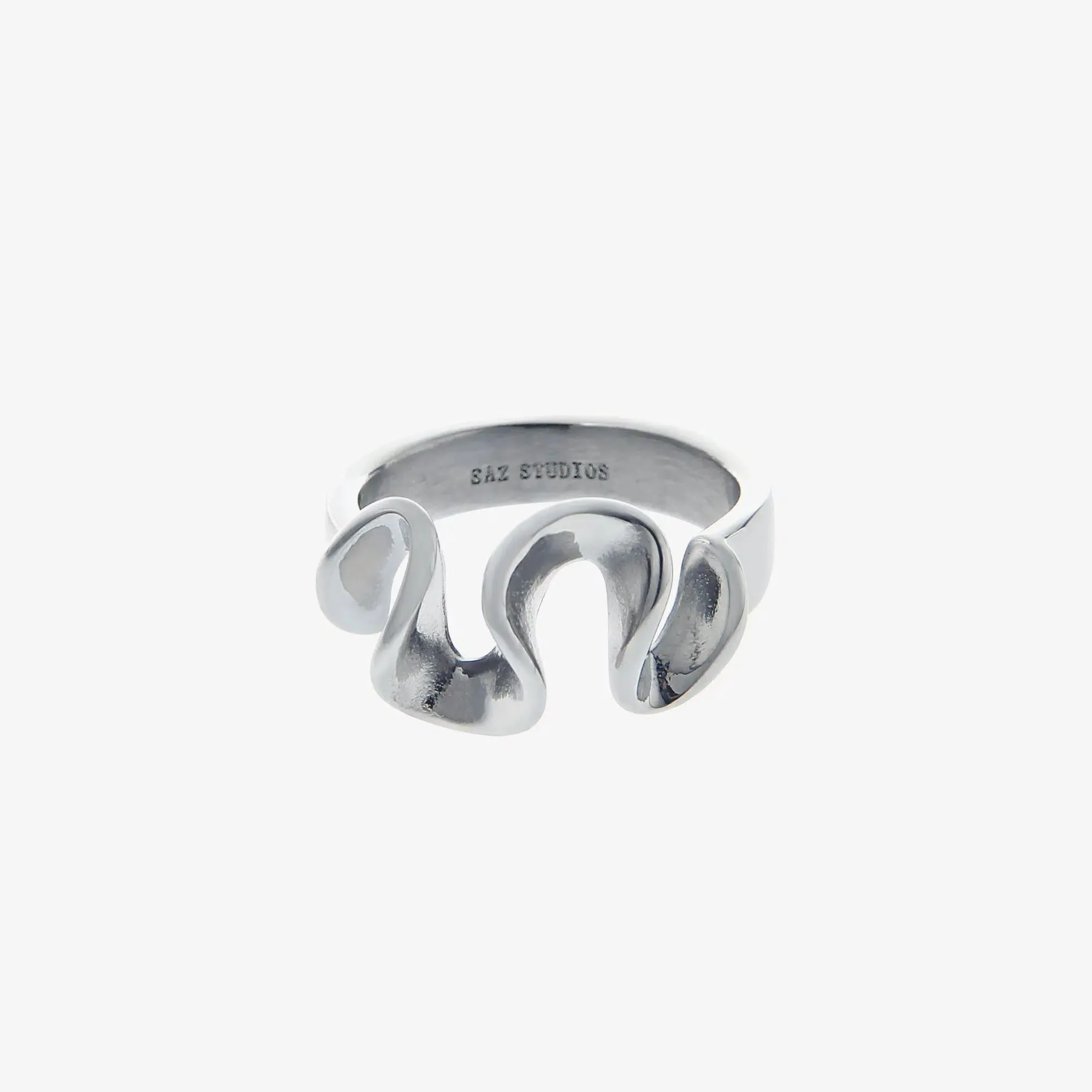 Titanium Liquid Design Couple Ring