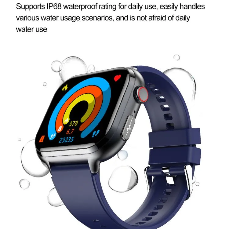 TK17 1.91 inch Horizontal Screen Leather Strap Smart Watch Supports ECG Electrocardiogram(Black)