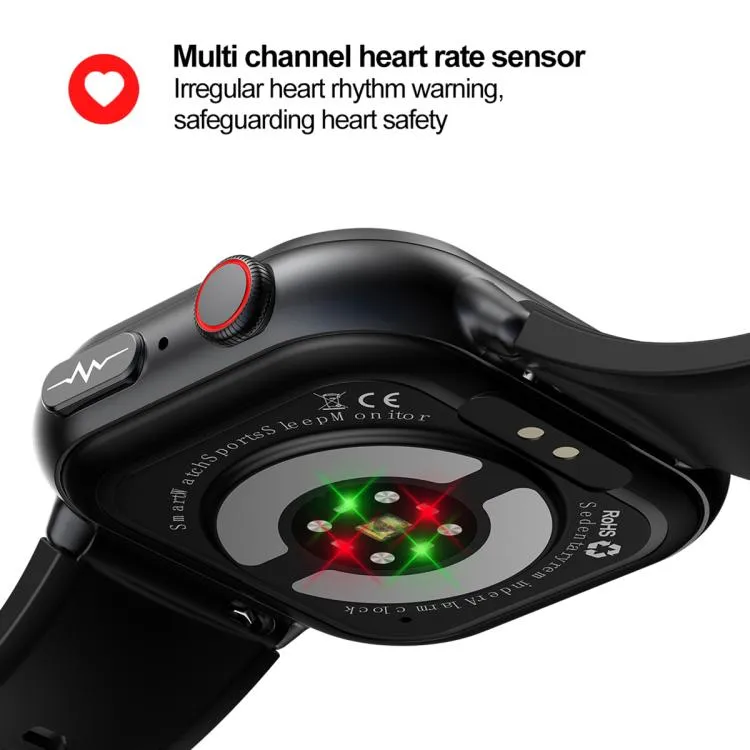 TK17 1.91 inch Horizontal Screen Leather Strap Smart Watch Supports ECG Electrocardiogram(Black)