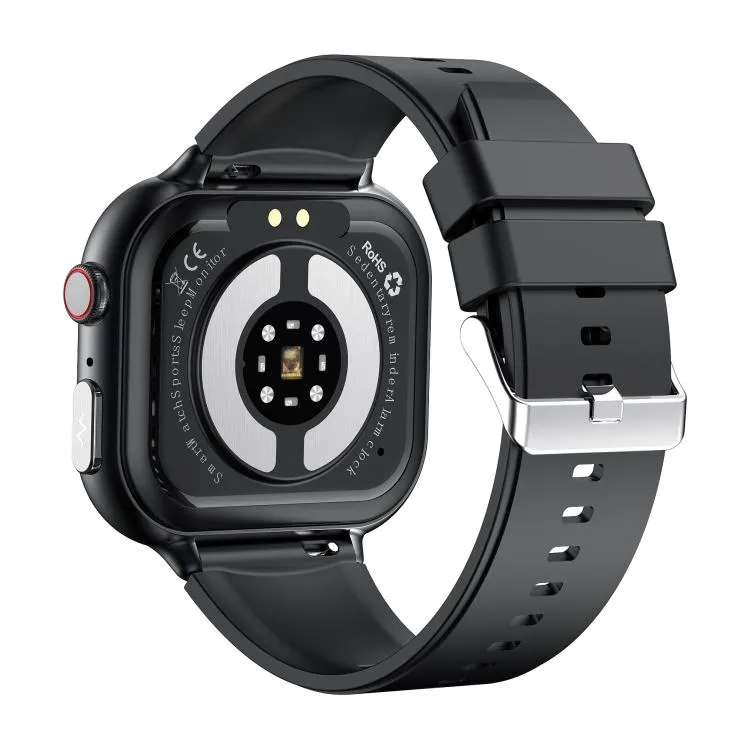 TK17 1.91 inch Horizontal Screen Leather Strap Smart Watch Supports ECG Electrocardiogram(Black)