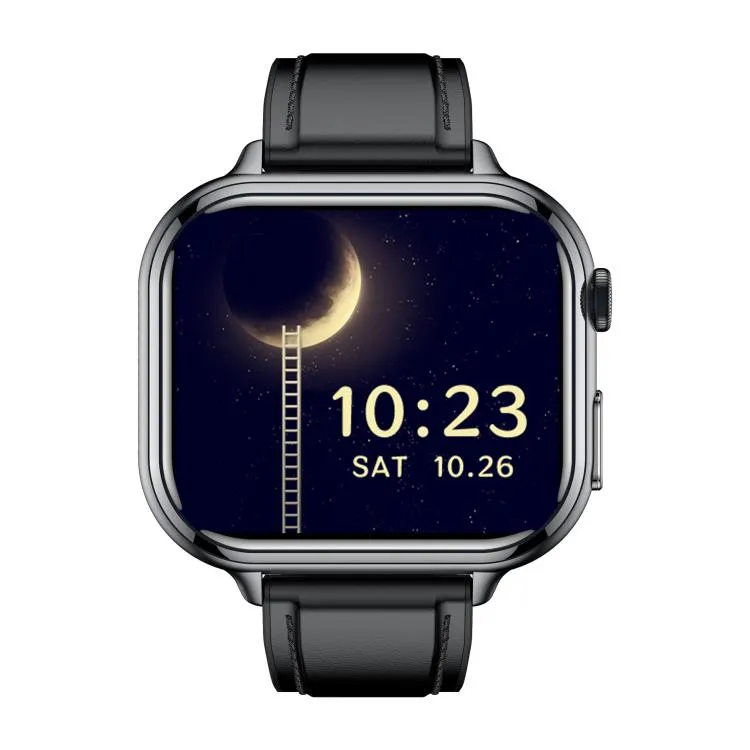 TK17 1.91 inch Horizontal Screen Leather Strap Smart Watch Supports ECG Electrocardiogram(Black)