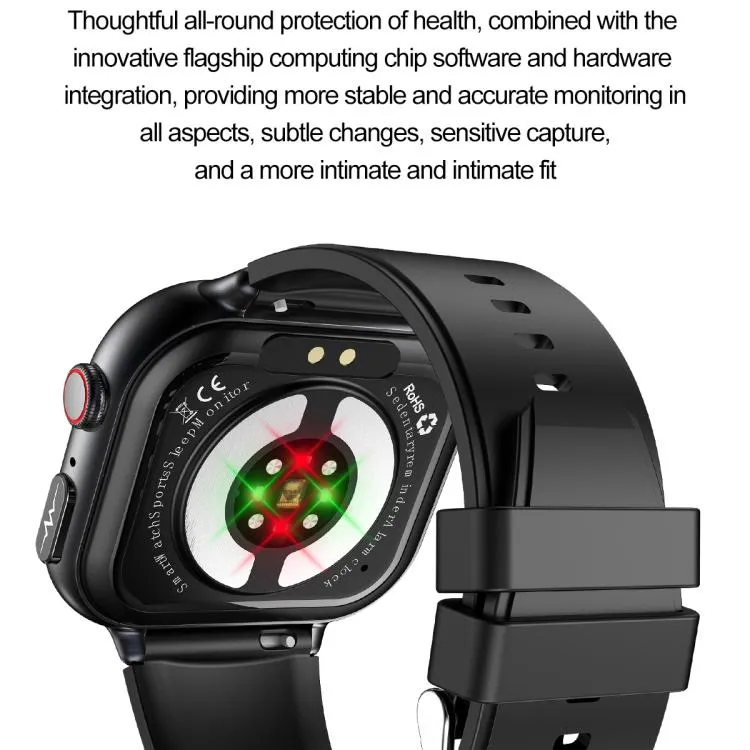 TK17 1.91 inch Horizontal Screen Leather Strap Smart Watch Supports ECG Electrocardiogram(Black)