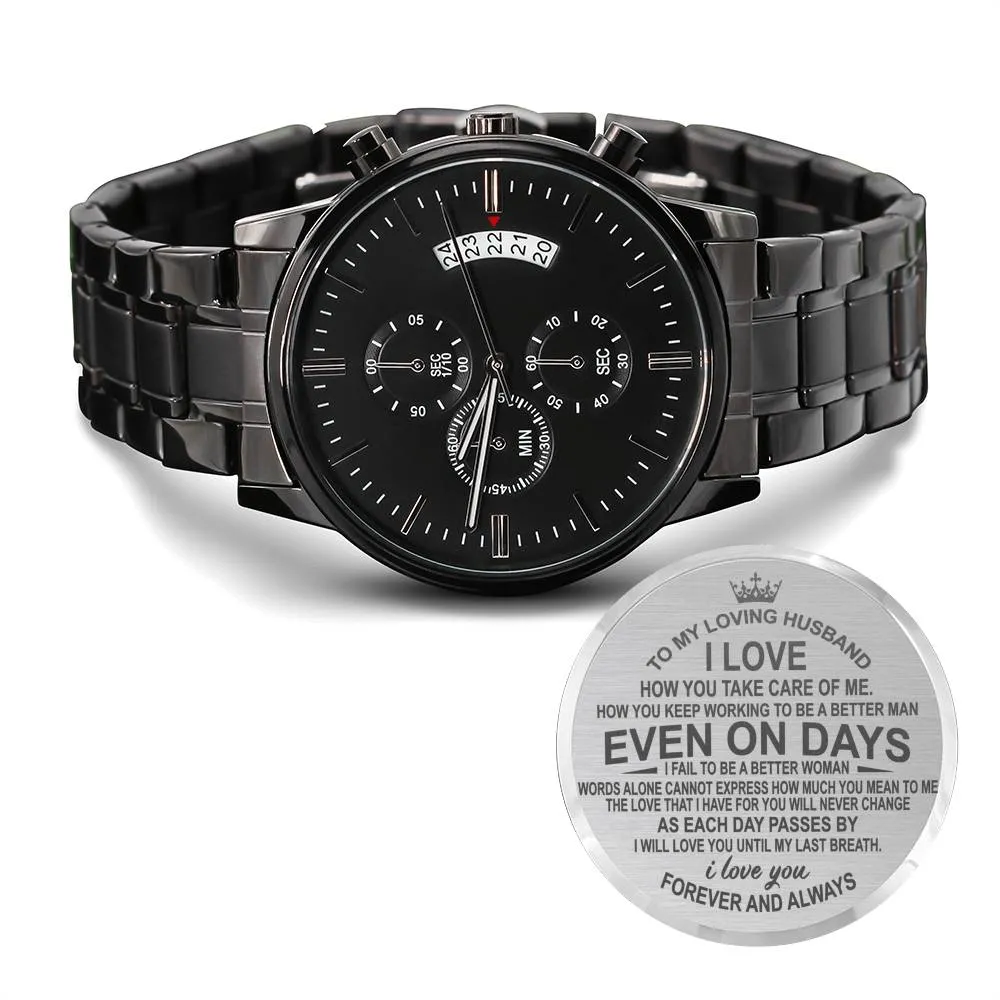 To My Husband Engraved Watch Gift - Forever and Always
