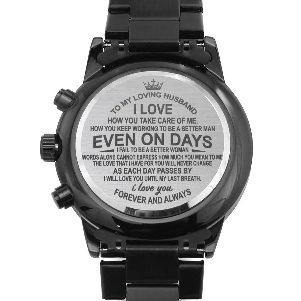 To My Husband Engraved Watch Gift - Forever and Always