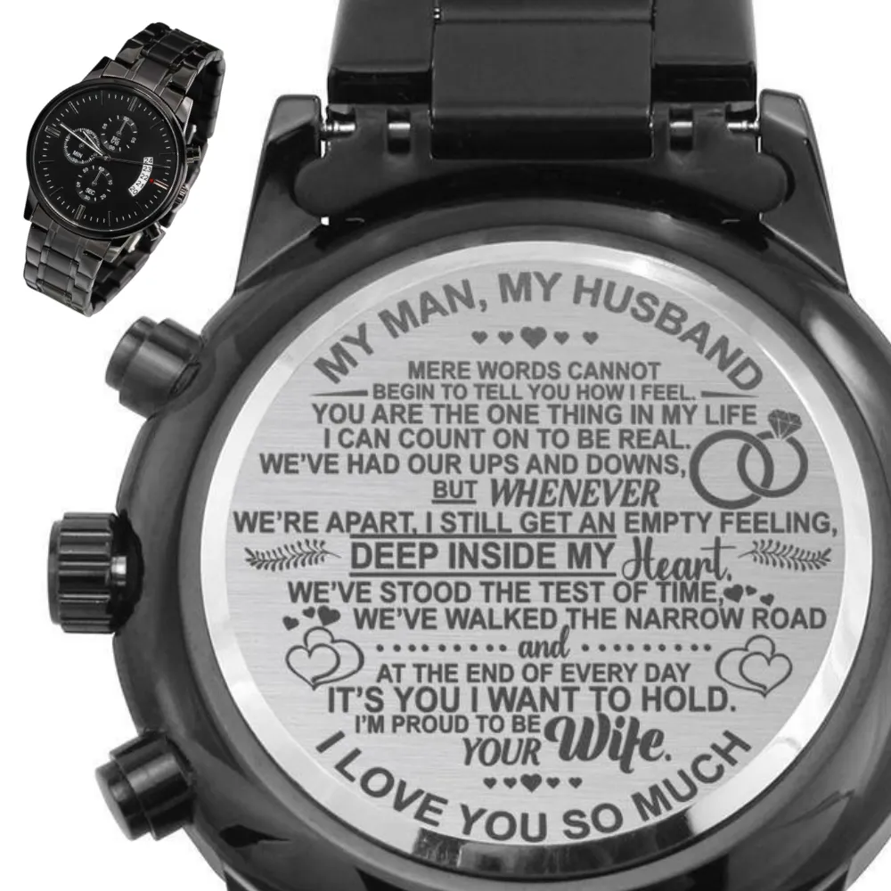 To My Husband Engraved Watch Gift - I Love You So Much