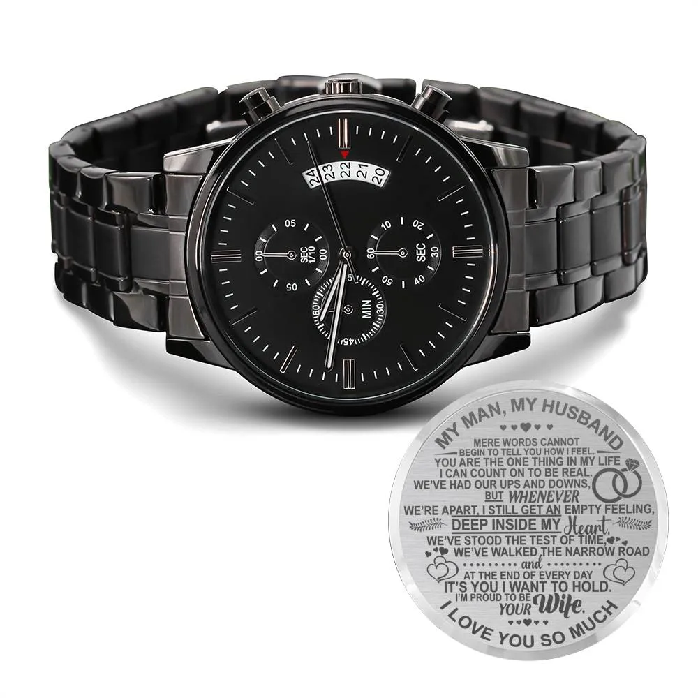To My Husband Engraved Watch Gift - I Love You So Much