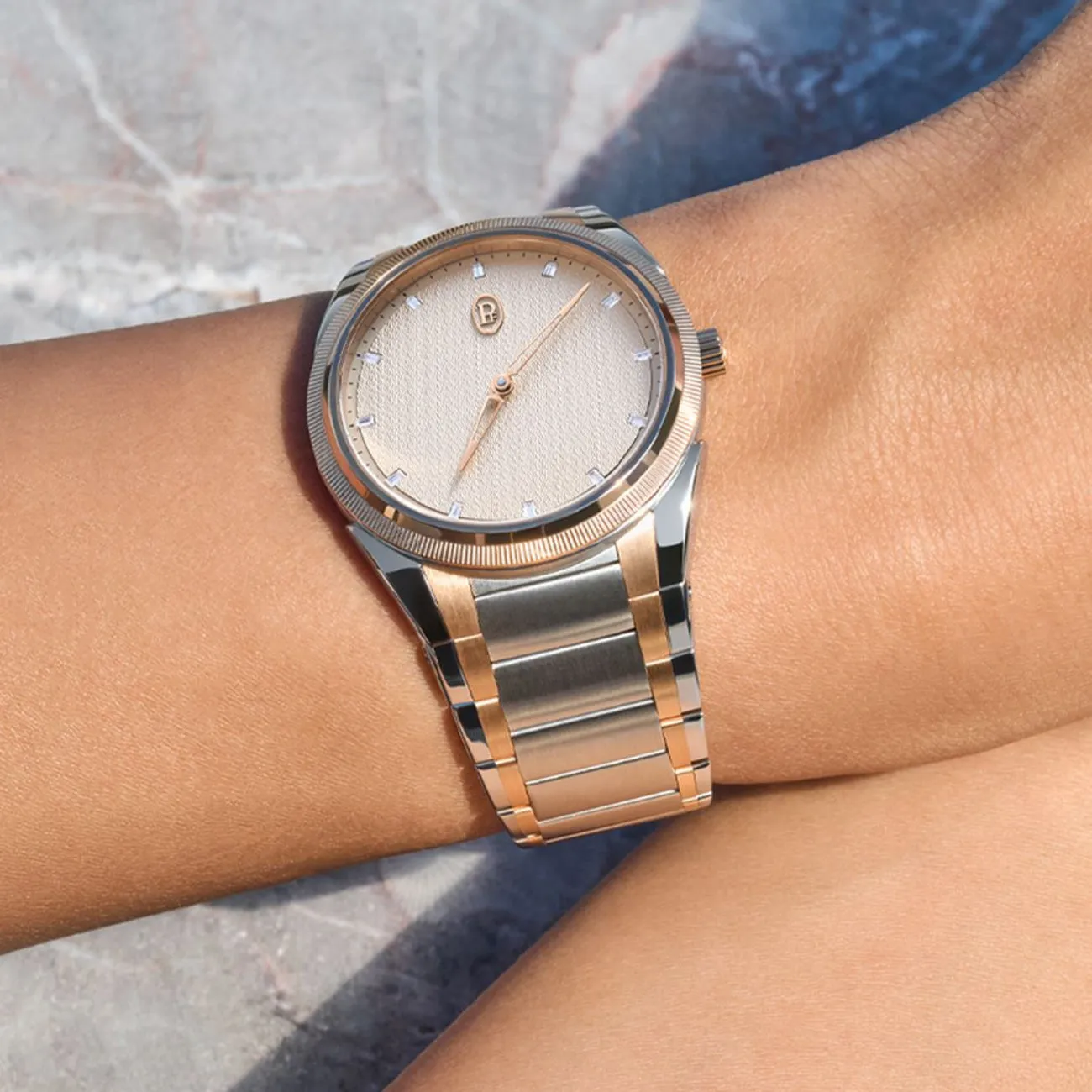 TONDA PF AUTOMATIC STEEL CITRINE ROSE GOLD SAND GREY