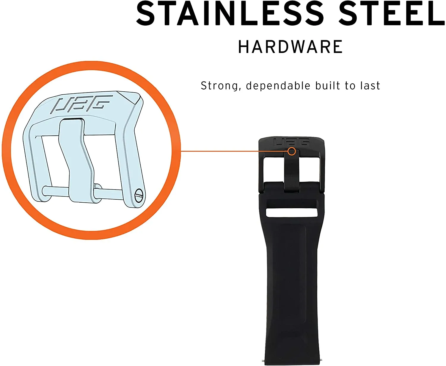 UAG - Universal Watch (22mm Lugs) Silicone Scout Strap Black