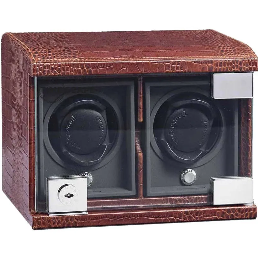 Underwood (London) - 2-Unit Classic Watch Winder in Brown Croco
