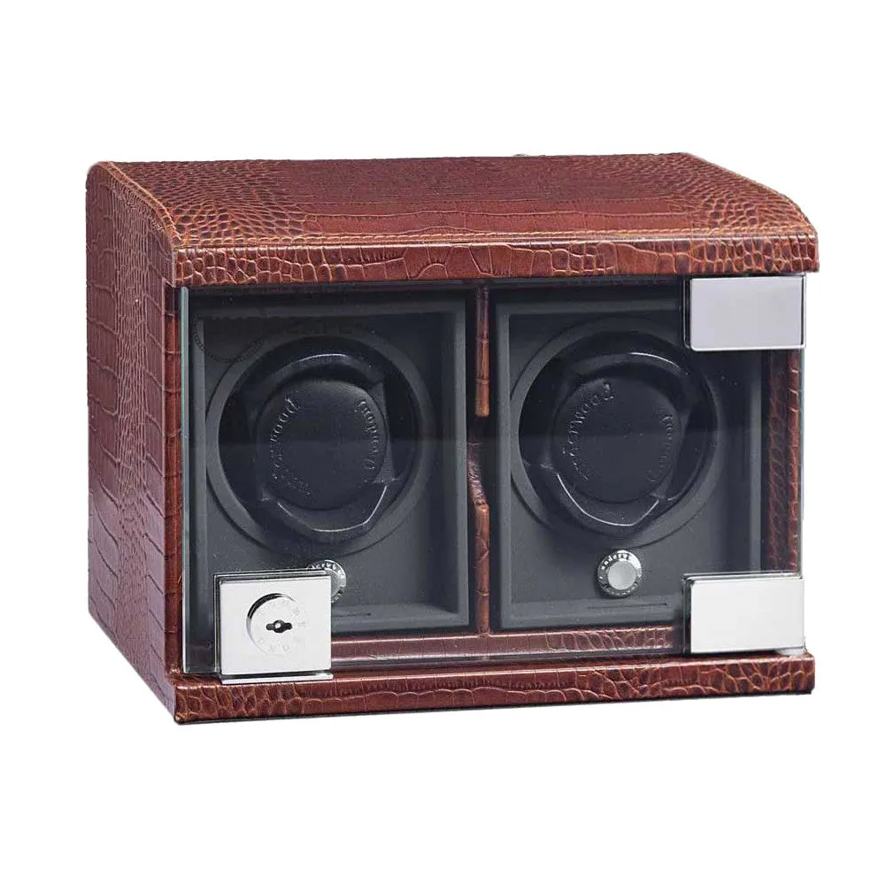 Underwood (London) - 2-Unit Classic Watch Winder in Brown Croco