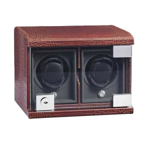 Underwood (London) - 2-Unit Classic Watch Winder in Brown Croco
