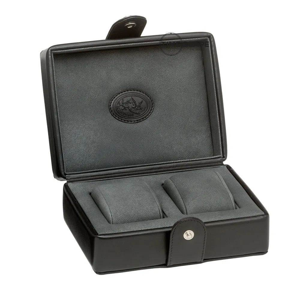 Underwood (London) - 2-Unit Watch Storage Case in Black Leather