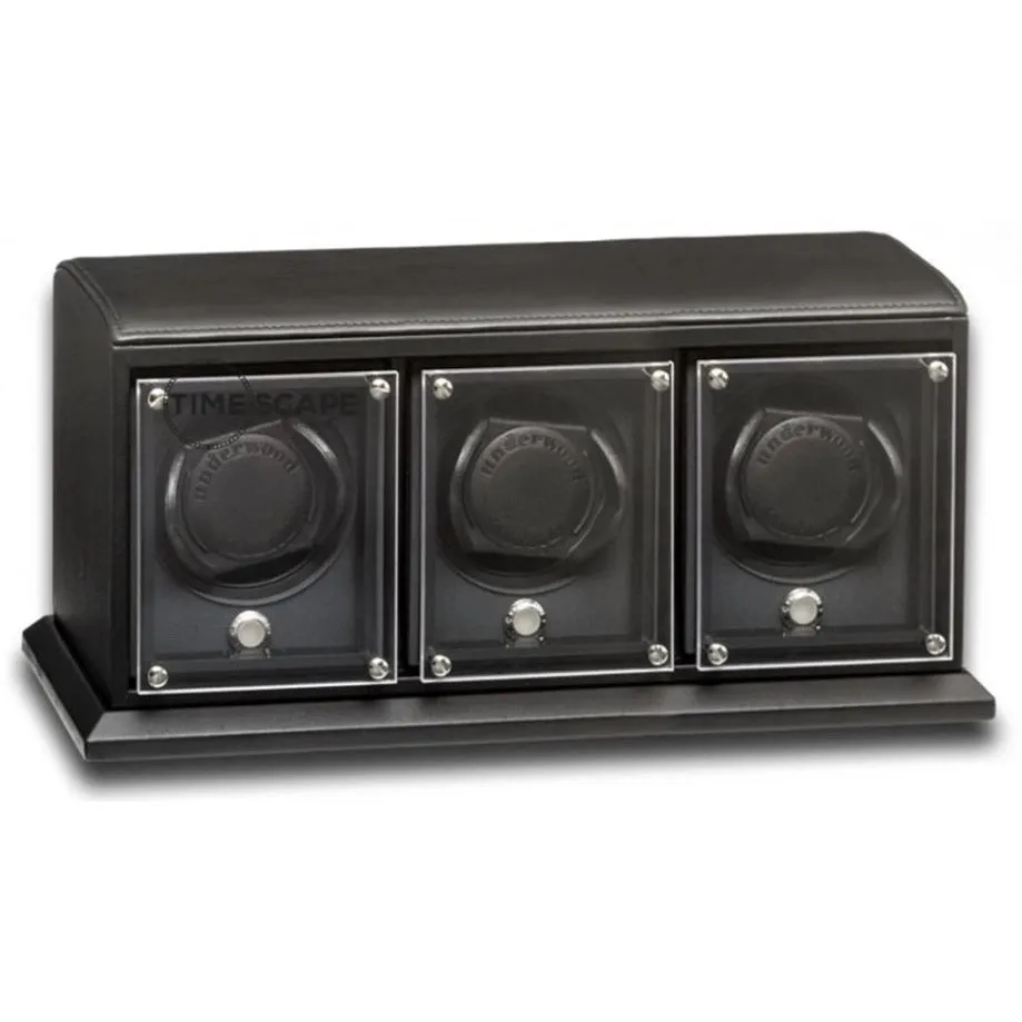 Underwood (London) - 3-Unit EVO Watch Winder in Black Leather