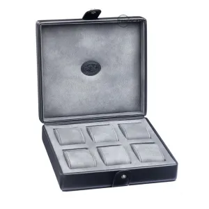 Underwood (London) - 6-Unit Watch Storage Case in Black Leather