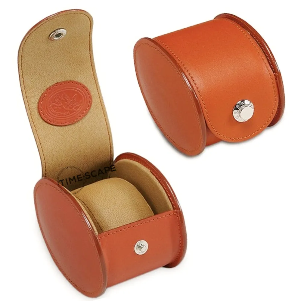 Underwood (London) - Single Round Watch Storage Case in Tan Leather