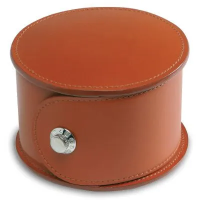 Underwood (London) - Single Round Watch Storage Case in Tan Leather