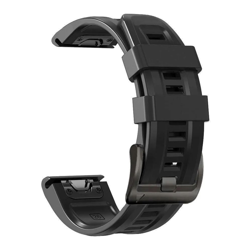 Universal Garmin 22mm QuickFit Tech-Protect Icon Band Silikone Rem - Sort