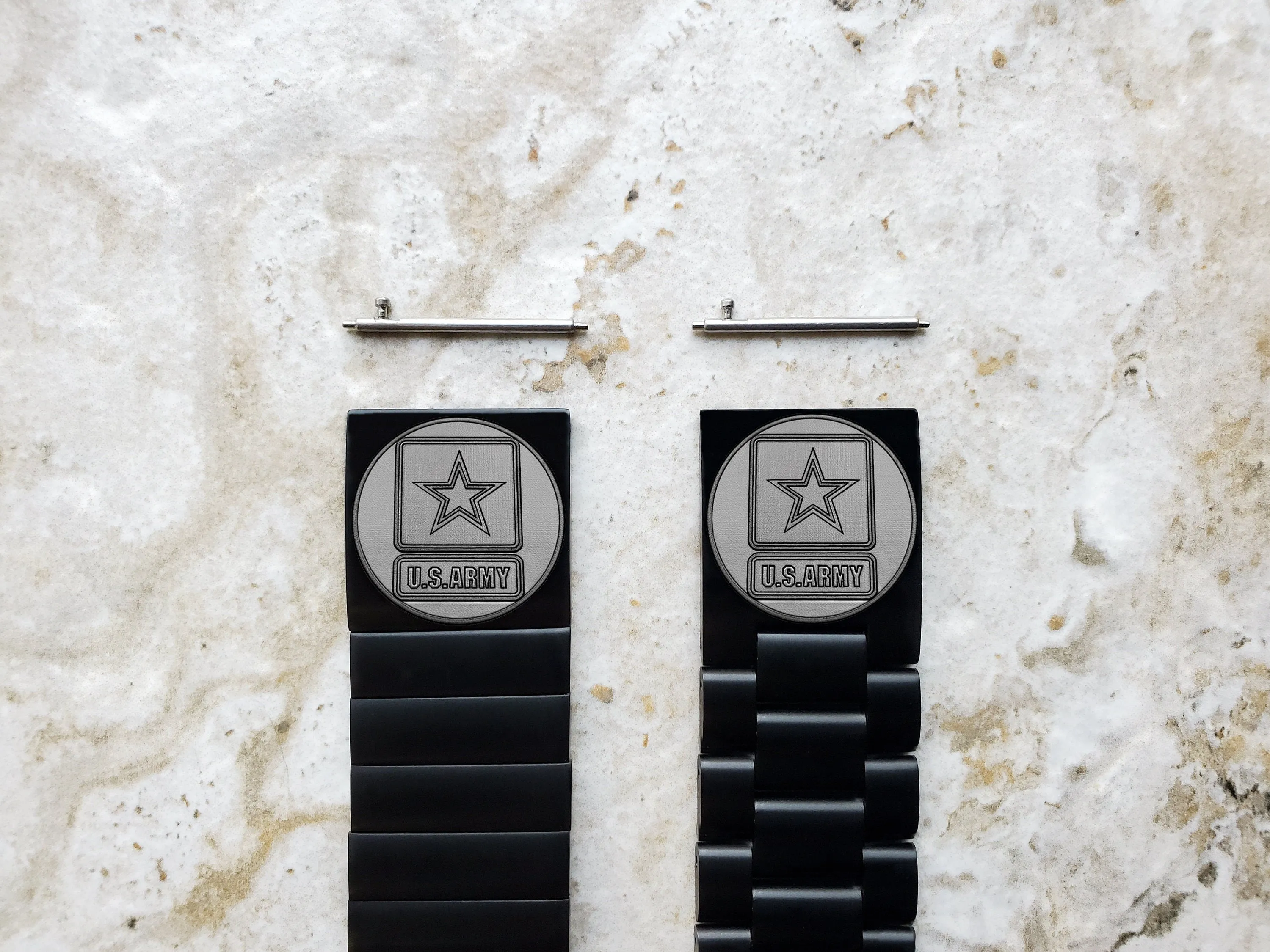 US Army Engraved Watch Band for 22mm Width Lugs Traditional Casual Luxury and Smartwatches Black Color Stainless Steel Strap Bracelet US1