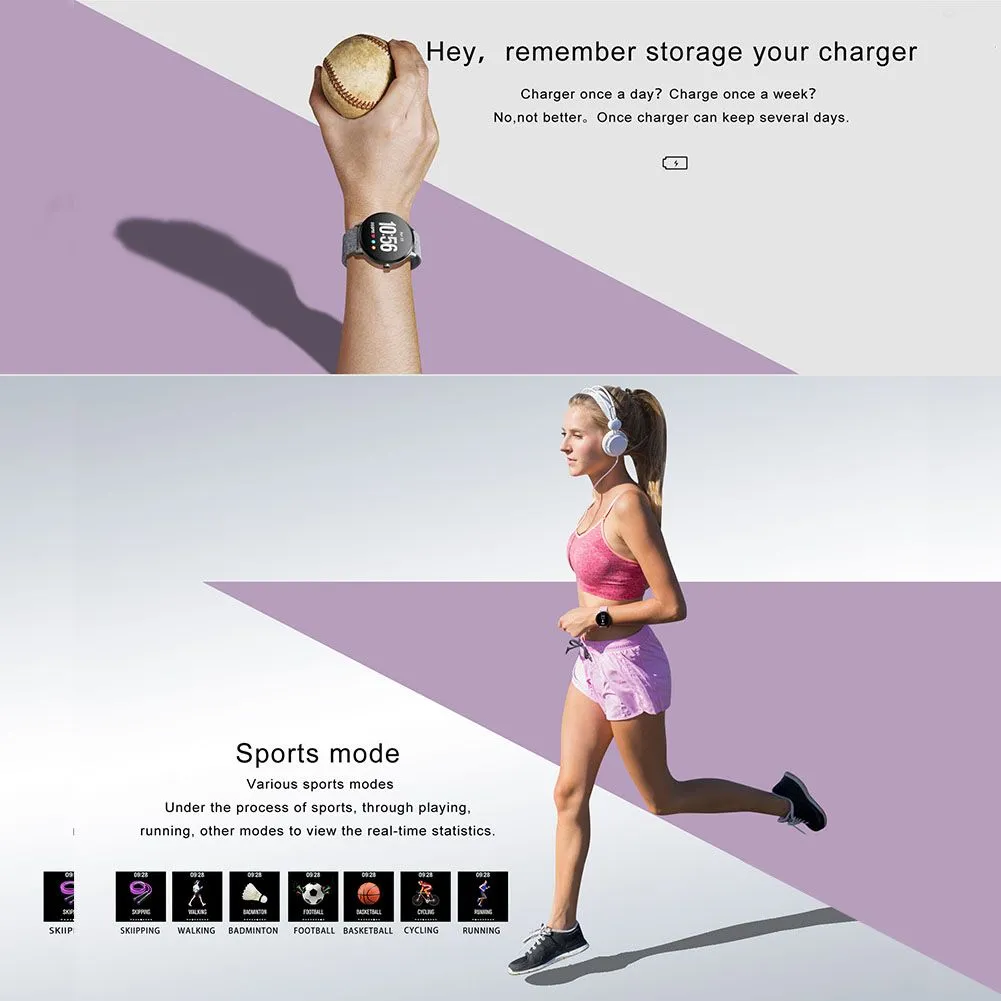 V11 Smart Watch Blood Pressure Heart Rate Monitor Sport Bracelet Fitness