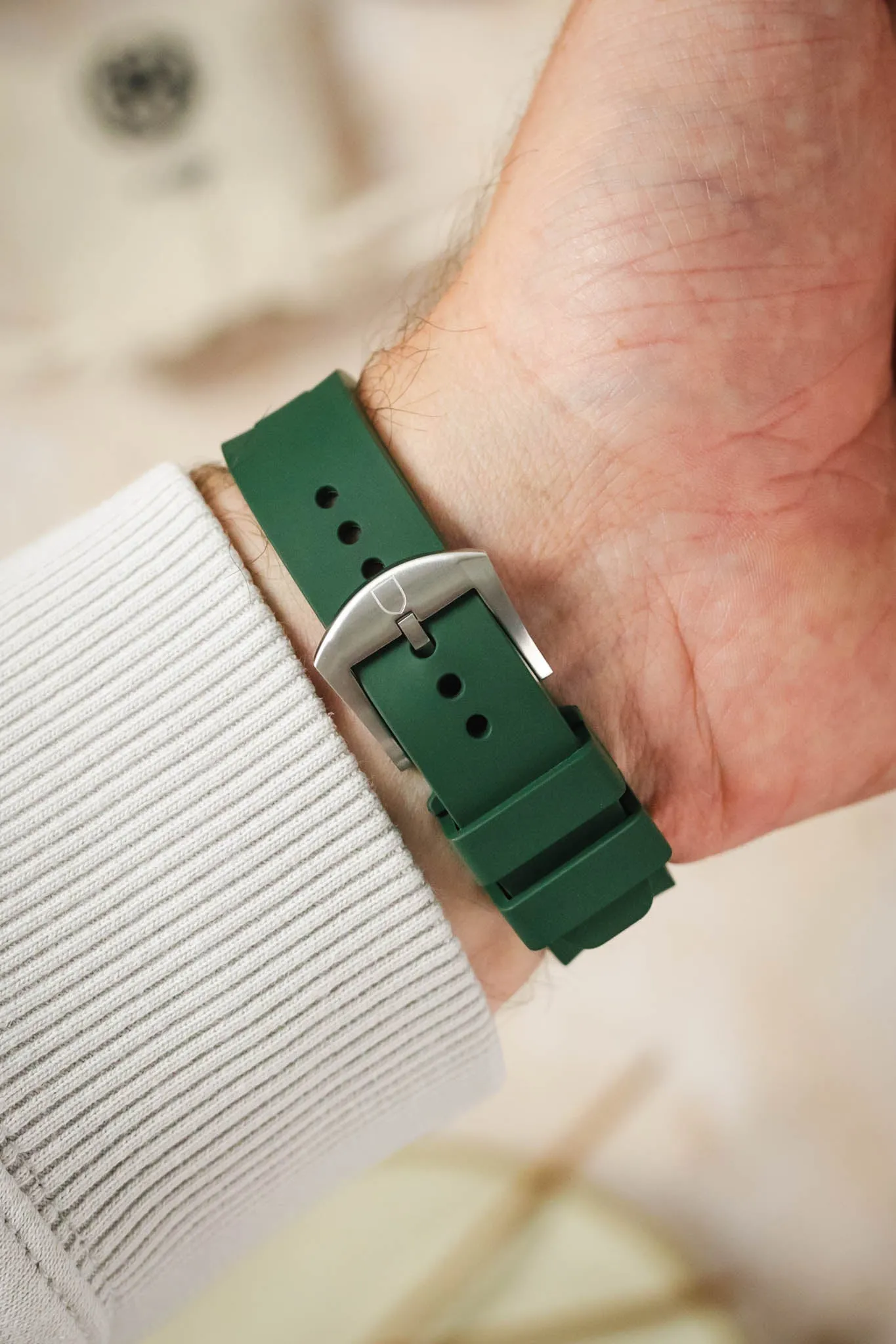 VANGUARD Integrated Rubber Watch Strap for Tudor Black Bay 54 in GREEN