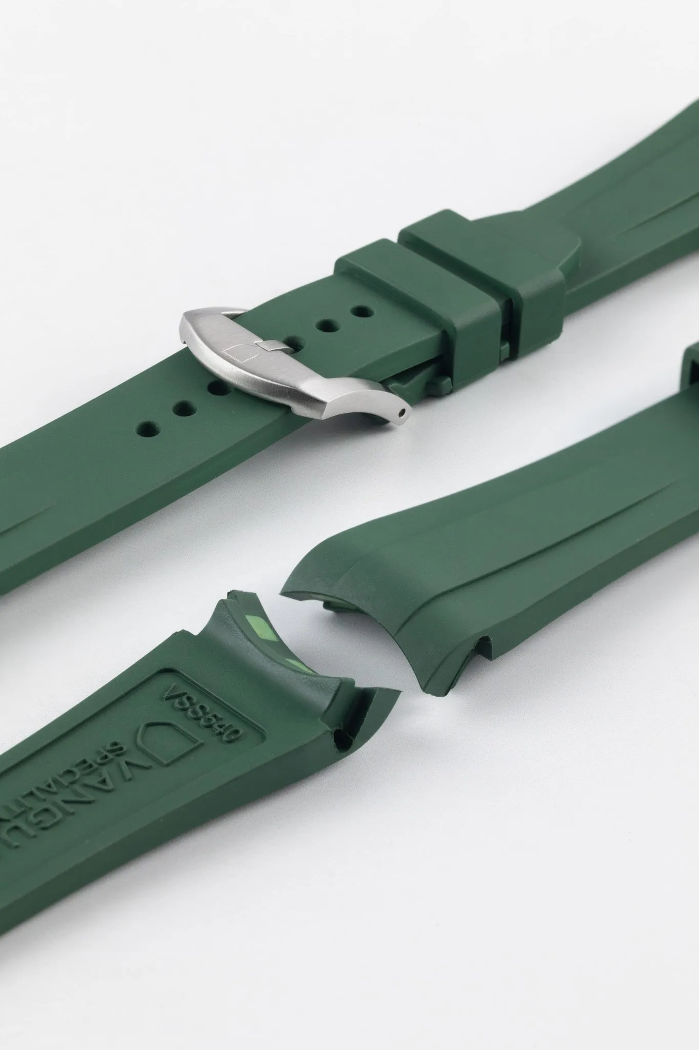 VANGUARD Integrated Rubber Watch Strap for Tudor Black Bay 54 in GREEN