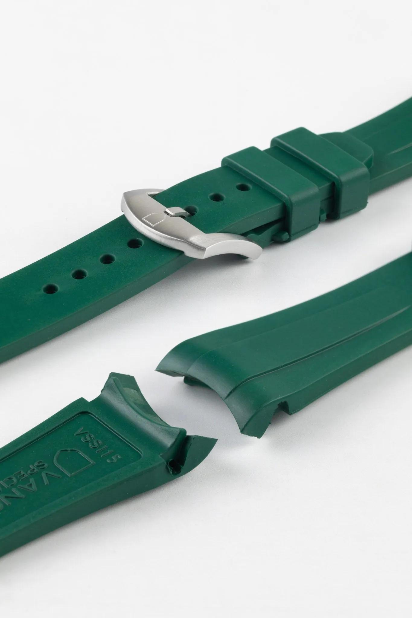VANGUARD Integrated Rubber Watch Strap for Tudor Black Bay 58 in GREEN