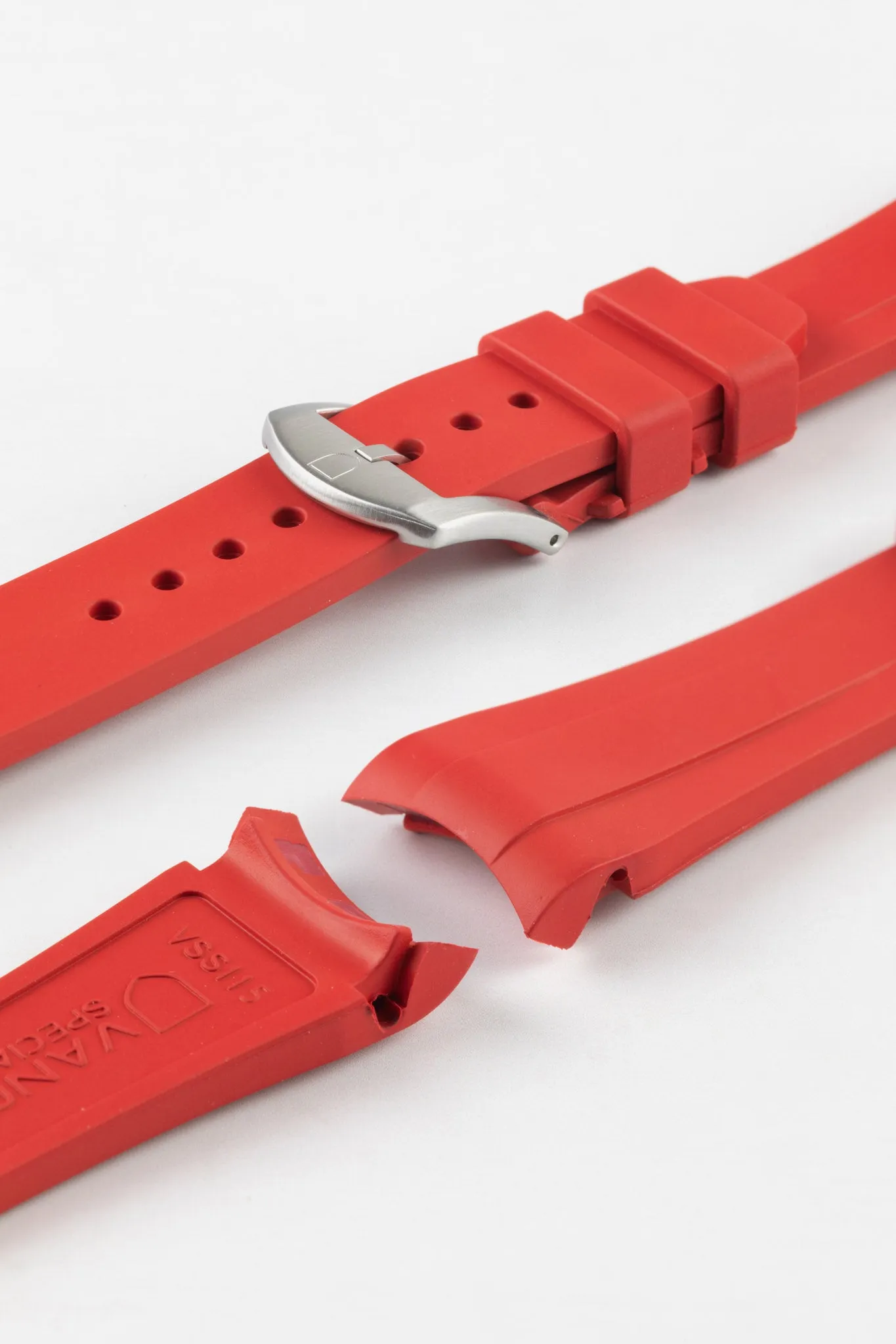 VANGUARD Integrated Rubber Watch Strap for Tudor Black Bay 58 in RED