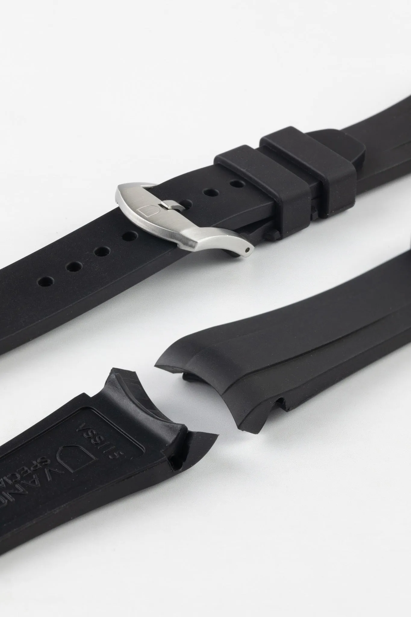 VANGUARD Integrated Rubber Watch Strap for Tudor Black Bay58 in BLACK