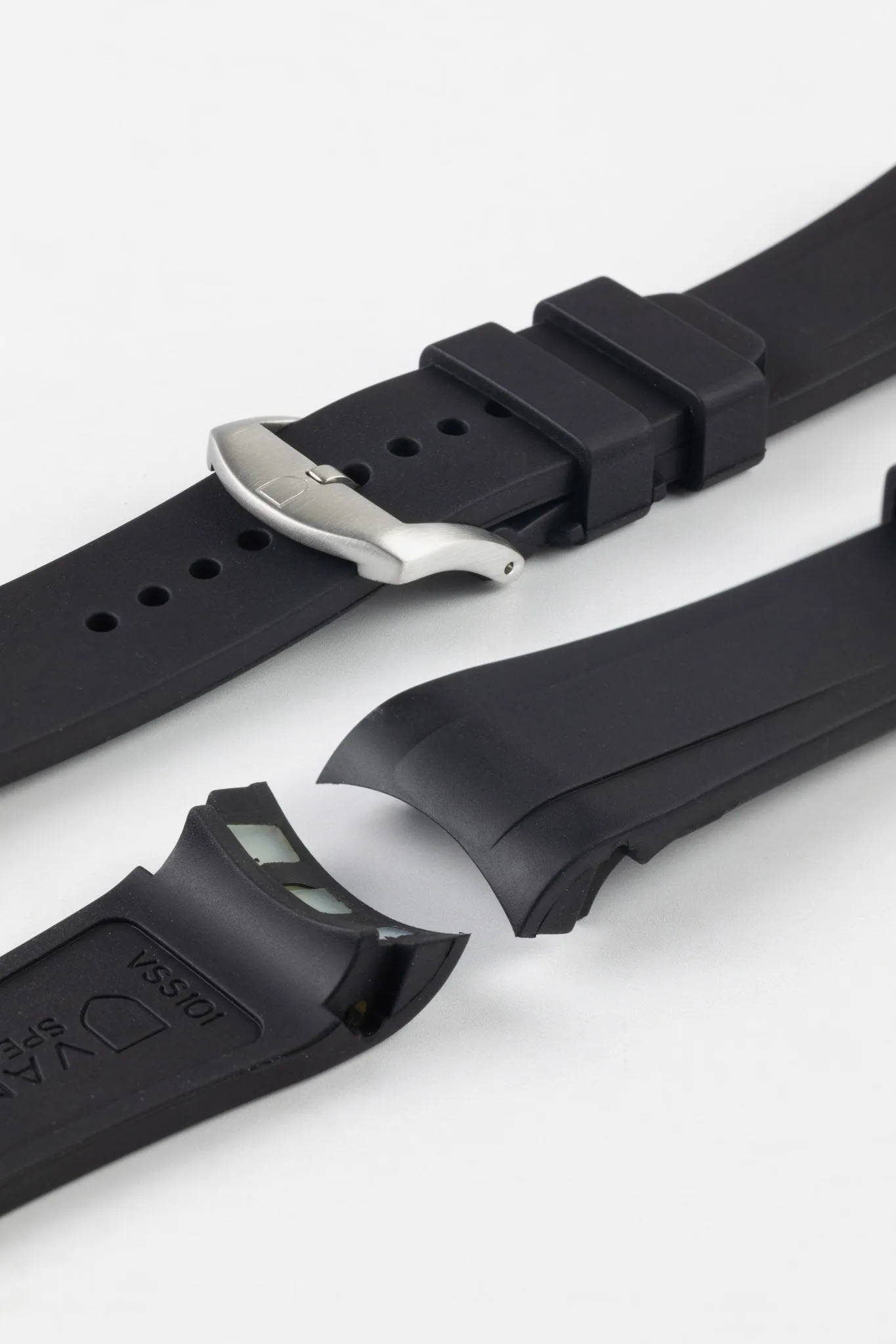 VANGUARD Rubber Watch Strap for Tudor Heritage Chrono in BLACK