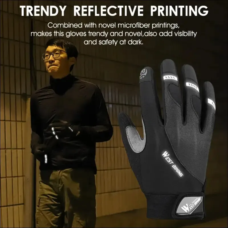 West biking sports cycling gloves touch screen men women mtb bike gloves running fitness gym riding