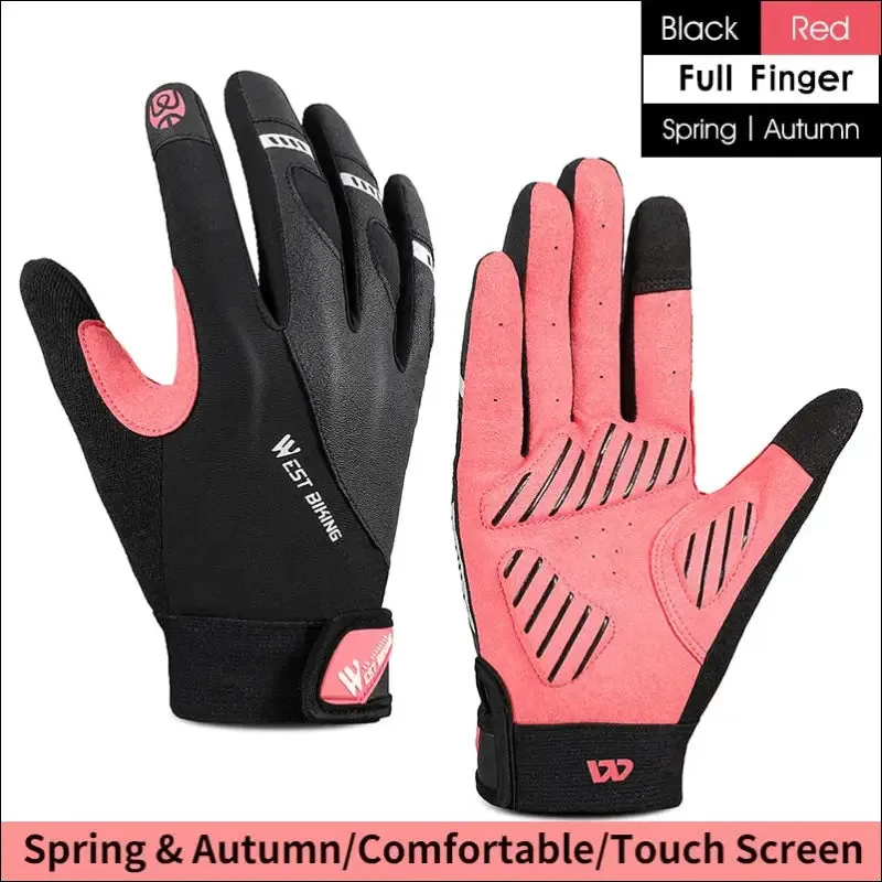 West biking sports cycling gloves touch screen men women mtb bike gloves running fitness gym riding