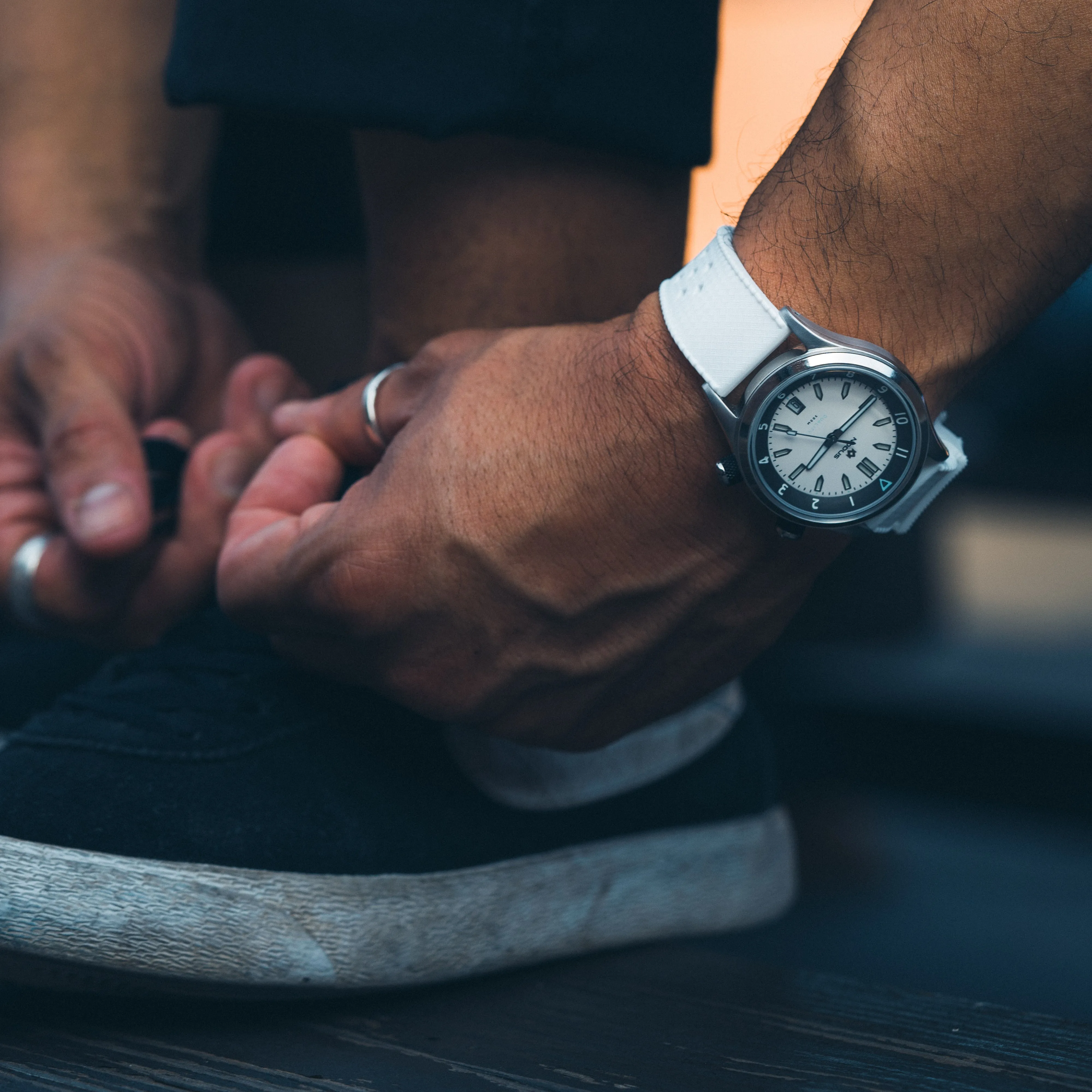 White Tropical Style Watch Band