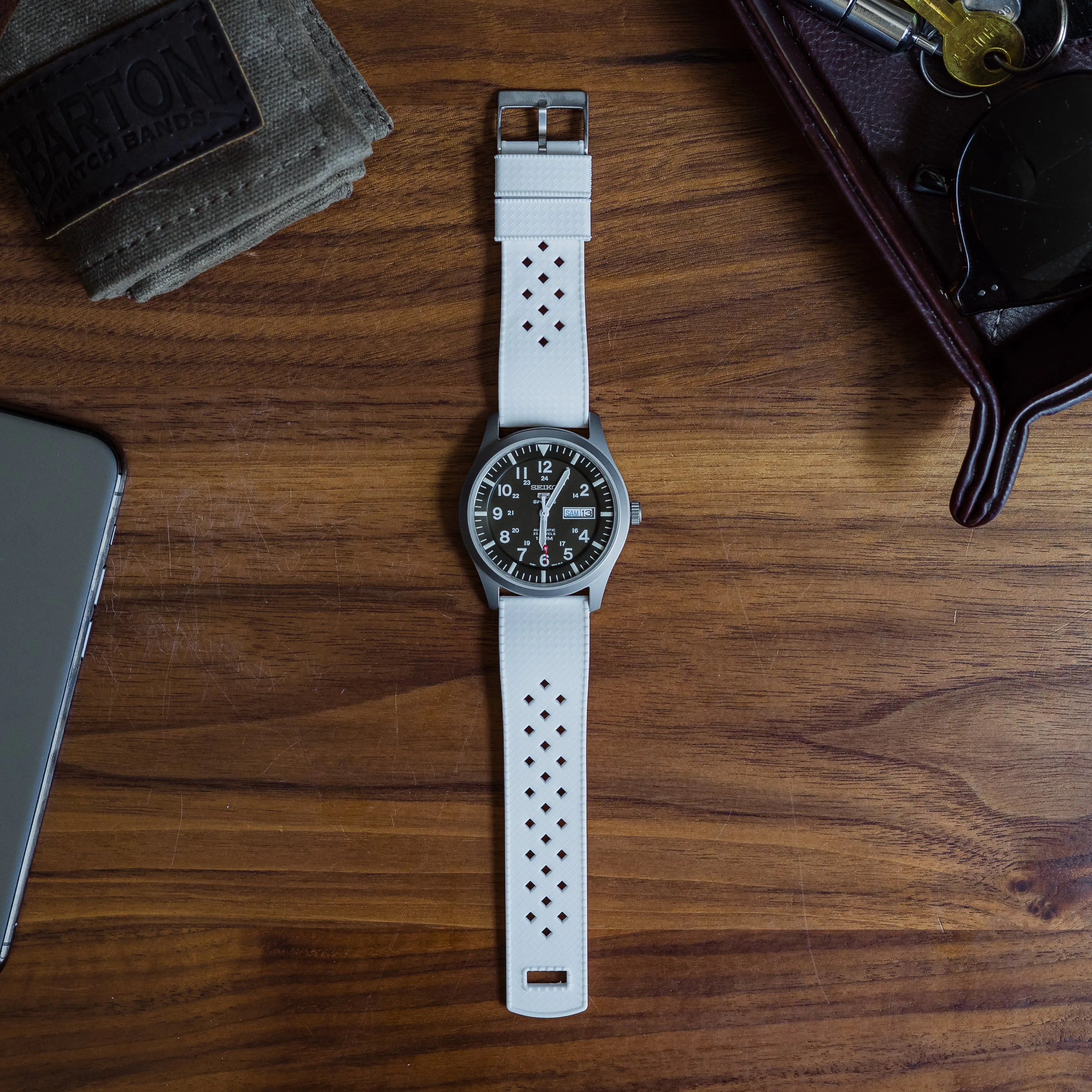 White Tropical Style Watch Band