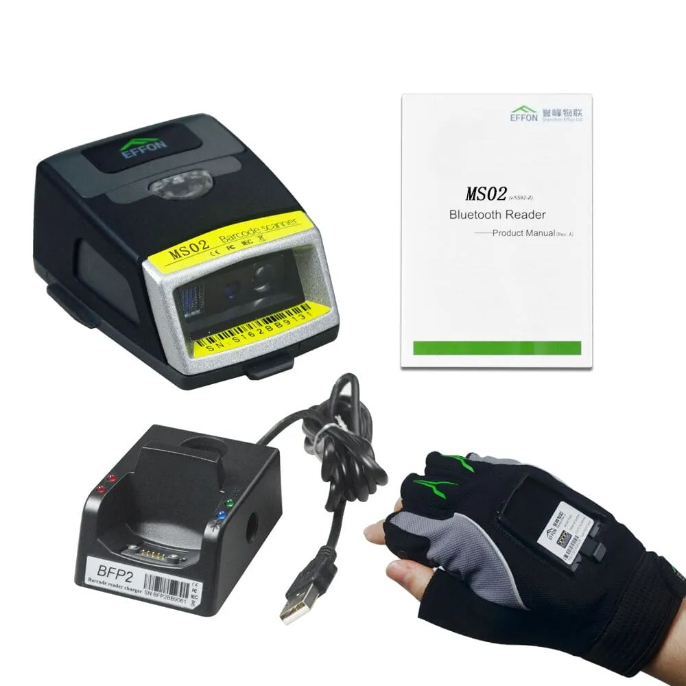 Wireless Glove Barcode Scanners 1D Laser MS02