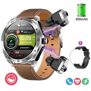 With Earbuds Bluetooth Headset  Music Sport  AMOLED Smartwatch