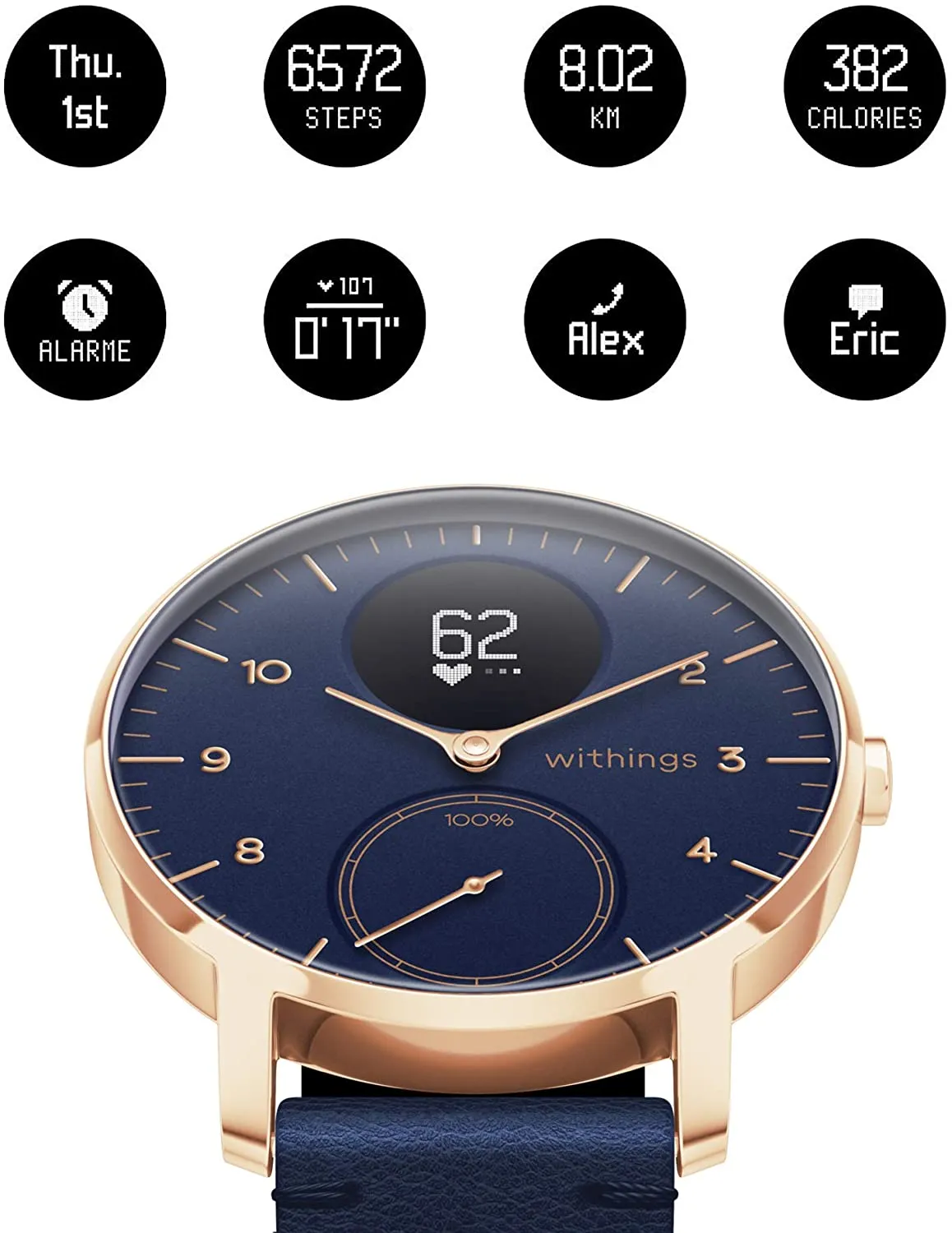 Withings Steel HR Hybrid Smartwatch - Activity, Sleep, Fitness and Heart Rate Tracker with Connected GPS