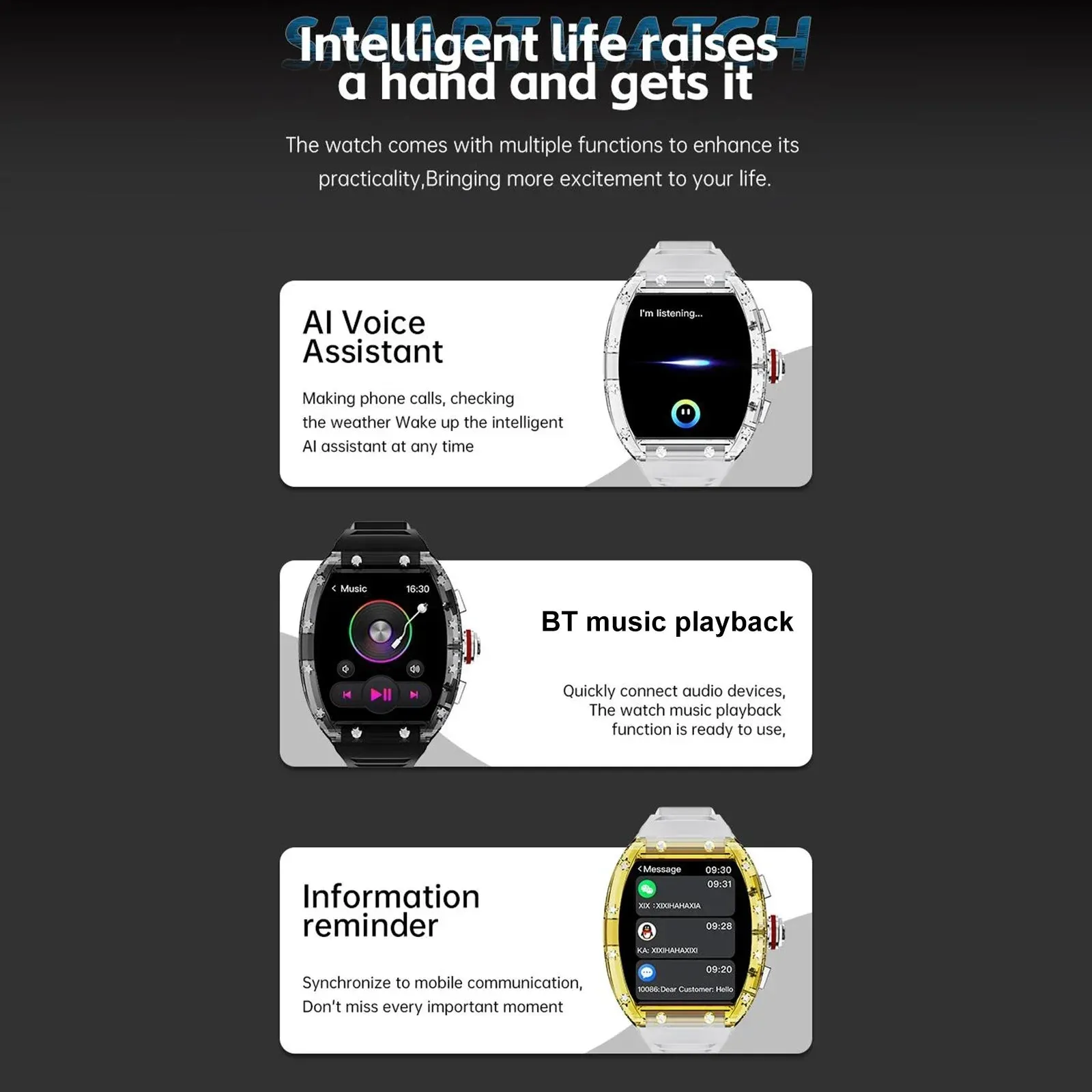 WS-6 Smart Watch 1.86" Fitness Tracker Waterproof
